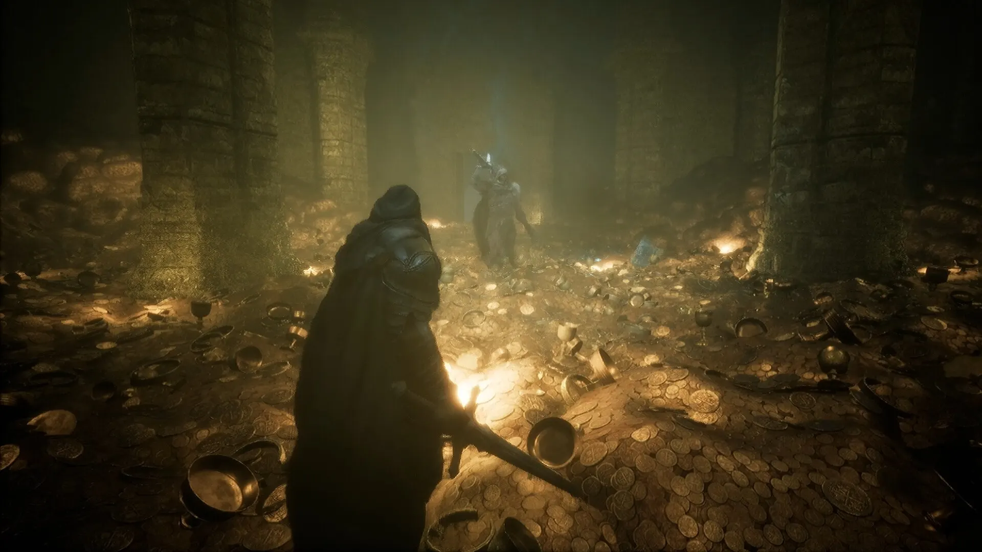The Relic: First Guardian treasure hall with spectral guardian — Relic and loot growth
